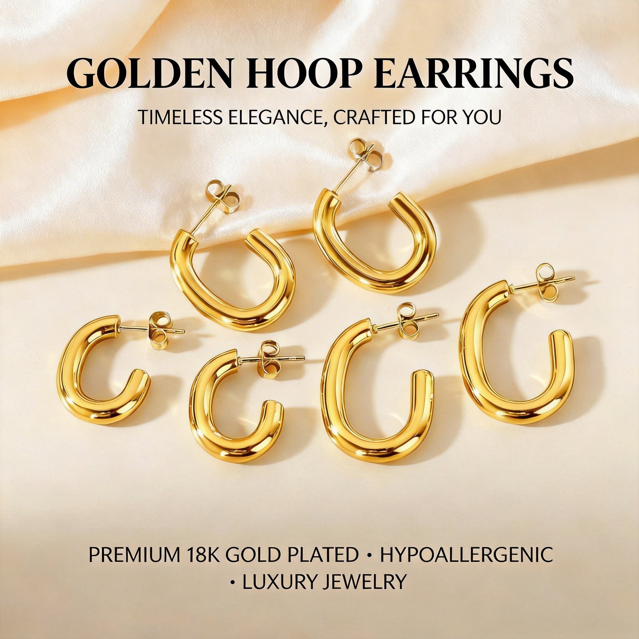 Sculpted Gold C-Hoops