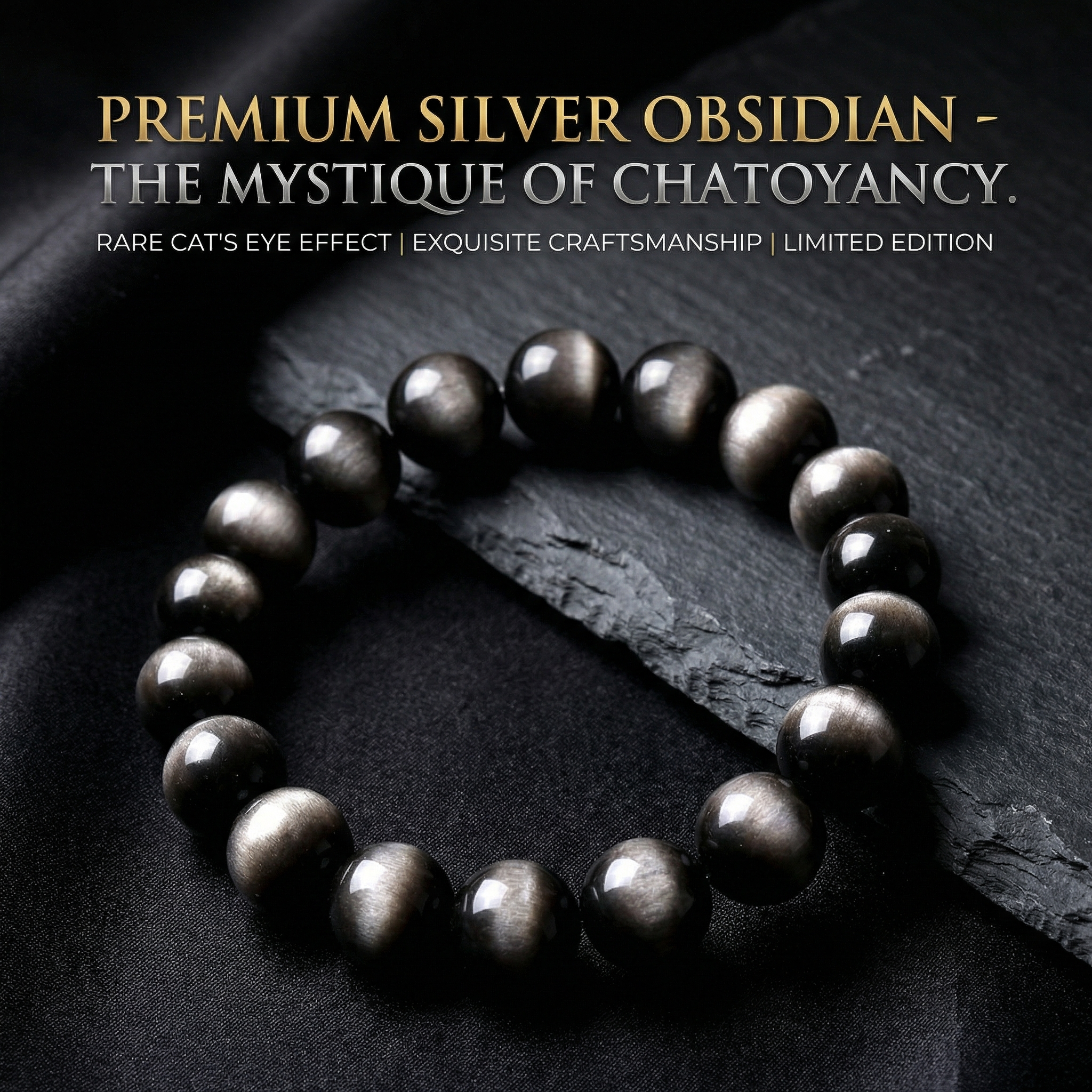 Lunar Gaze Obsidian Bracelet