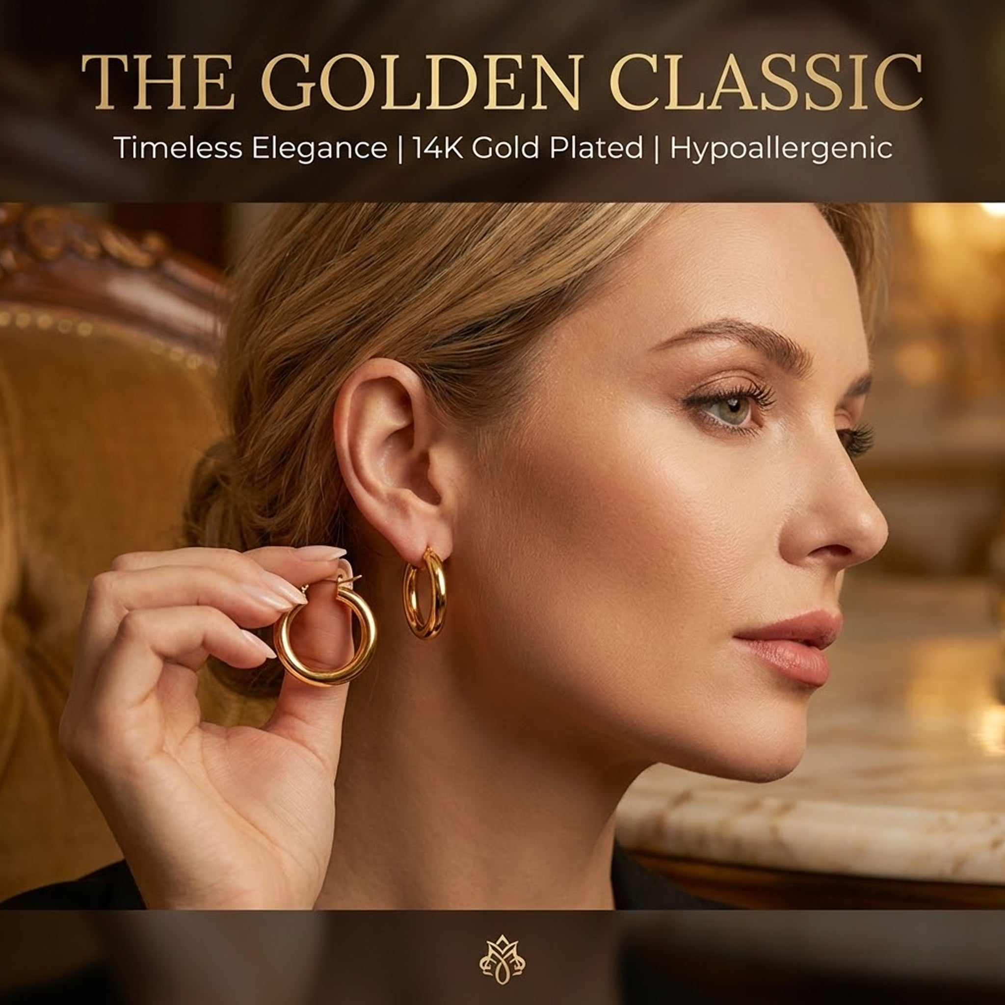 Sculpted Gold C-Hoops